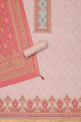 Printed Art Silk Unstitched Dress Material