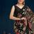 Black ethnic motifs embroidered sequinned saree with blouse piece
