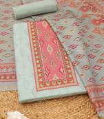 Printed Art Silk Unstitched Dress Material