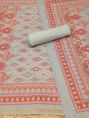 Printed Art Silk Unstitched Dress Material 3
