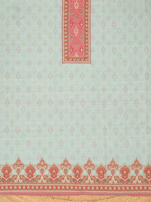 Printed Art Silk Unstitched Dress Material 4