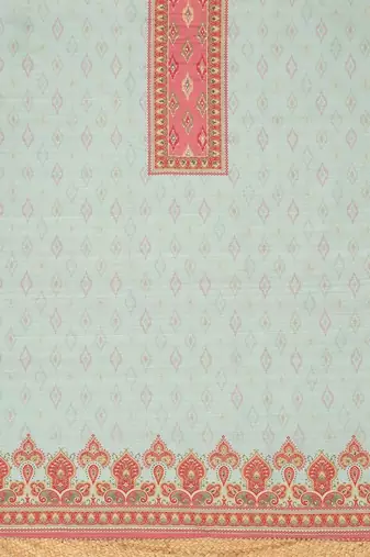 Printed Art Silk Unstitched Dress Material