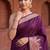 Brown katan silk woven saree with blouse