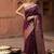 Brown katan silk woven saree with blouse