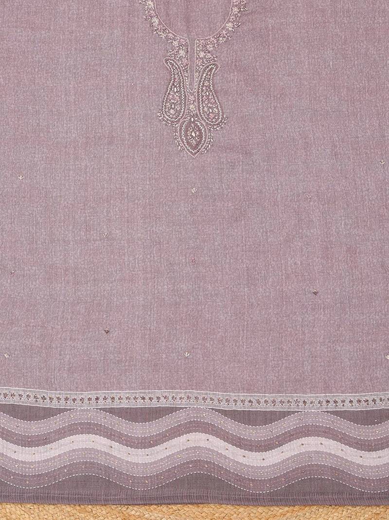 Embroidered Linen Unstitched Dress Material