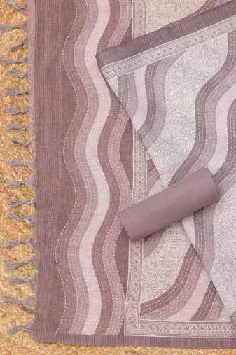 Embroidered Linen Unstitched Dress Material