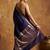 Navy blue katan silk woven saree with blouse