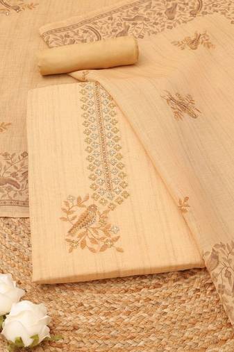 Printed Linen Unstitched Dress Material