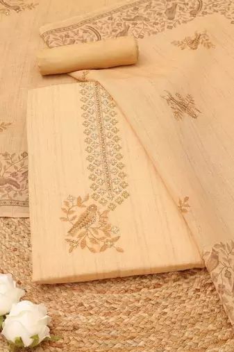 Printed Linen Unstitched Dress Material