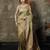 Pista-green satin woven saree with blouse