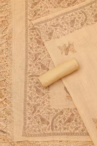 Printed Linen Unstitched Dress Material