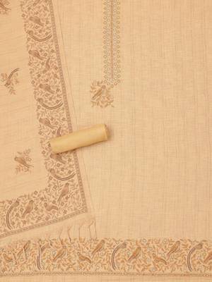 Printed Linen Unstitched Dress Material 3