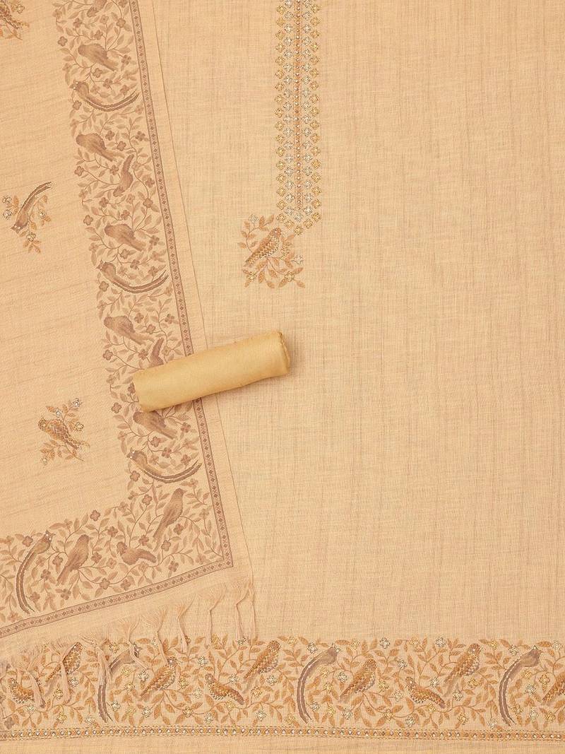 Printed Linen Unstitched Dress Material