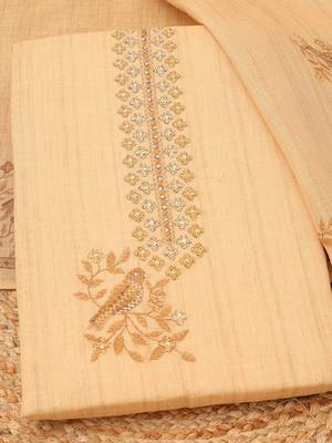 Printed Linen Unstitched Dress Material 4