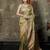 Pista-green satin woven saree with blouse