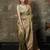 Pista-green satin woven saree with blouse