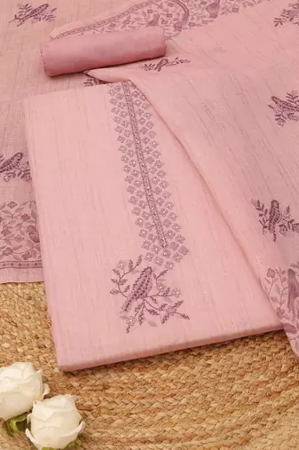 Printed Linen Unstitched Dress Material