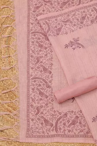 Printed Linen Unstitched Dress Material