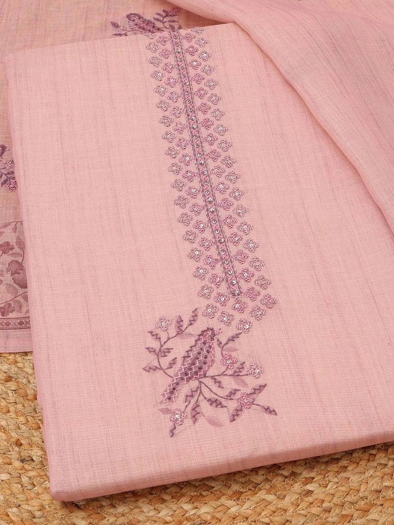 Printed Linen Unstitched Dress Material
