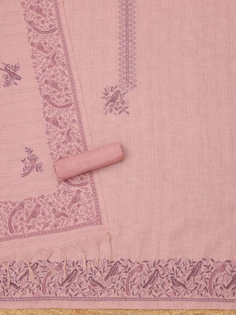 Printed Linen Unstitched Dress Material