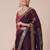 Burgundy sequinned embellished saree with blouse piece & designer belt