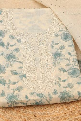 Printed Linen Unstitched Dress Material