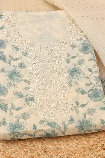 Printed Linen Unstitched Dress Material