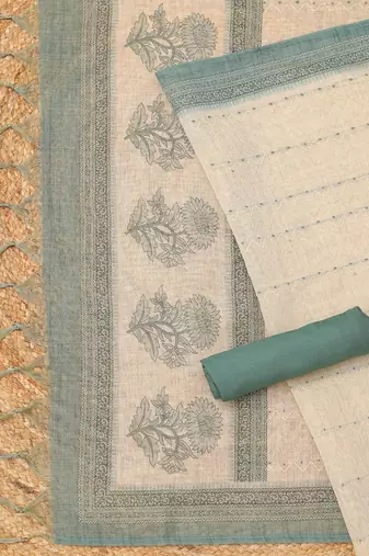 Printed Linen Unstitched Dress Material