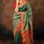 Rama green satin woven saree with blouse