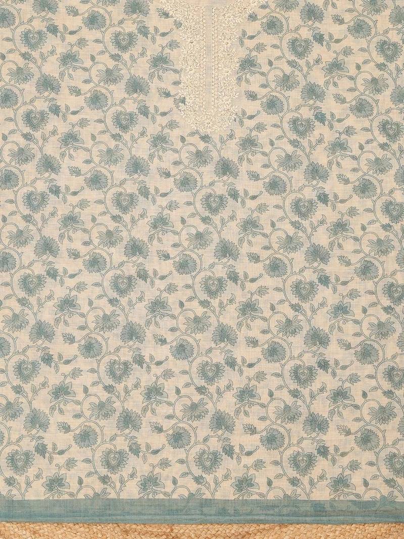 Printed Linen Unstitched Dress Material