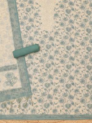 Printed Linen Unstitched Dress Material 5