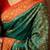 Rama green satin woven saree with blouse