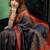Navy-blue satin woven saree with blouse
