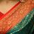 Rama green satin woven saree with blouse