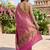 Pink katan silk woven saree with blouse