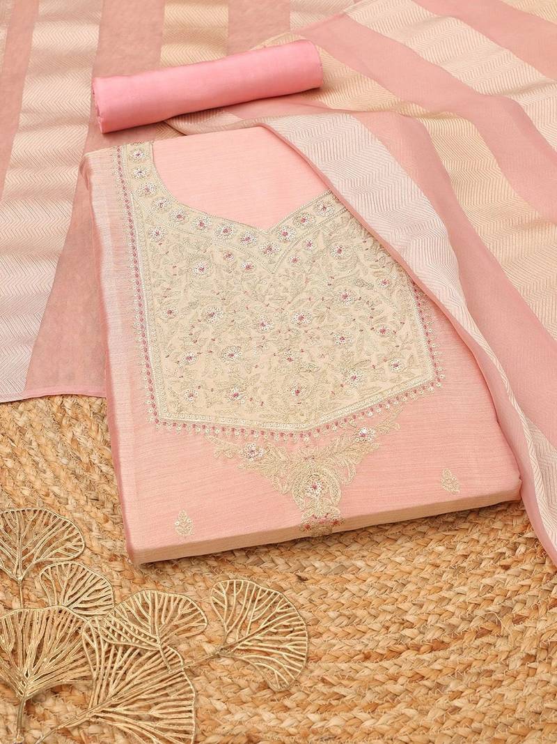 Embroidered Unstitched Dress Material