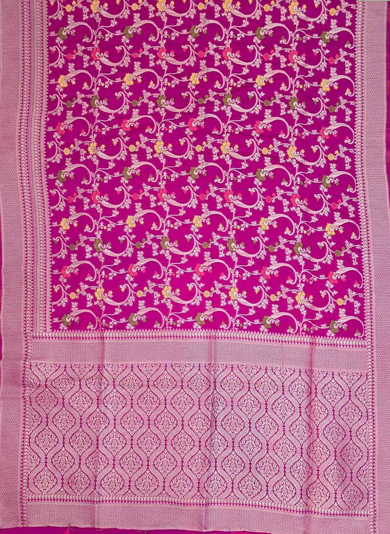 Purple khadi woven saree with blouse
