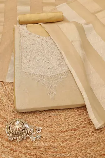 Embroidered Unstitched Dress Material