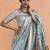 Grey woven design muga sarees with blouse piece