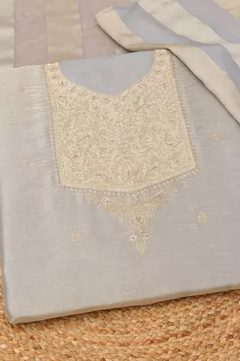 Embroidered Unstitched Dress Material