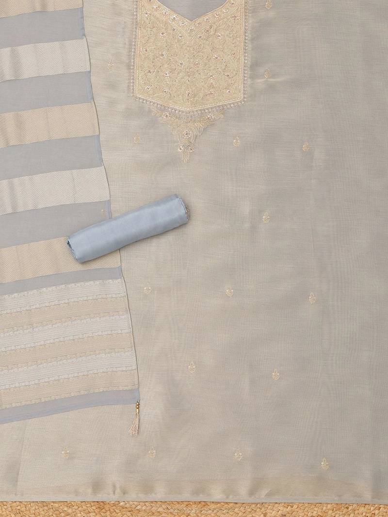 Embroidered Unstitched Dress Material