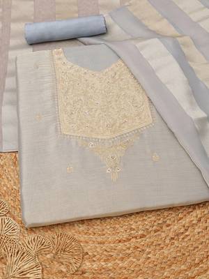 Embroidered Unstitched Dress Material 4