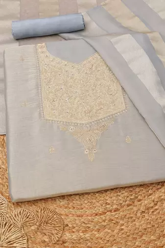 Embroidered Unstitched Dress Material