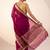 Magenta blended cotton woven saree with blouse
