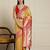 Yellow floral woven design zari saree with blouse piece