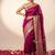 Magenta blended cotton woven saree with blouse
