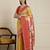 Yellow floral woven design zari saree with blouse piece