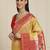 Yellow floral woven design zari saree with blouse piece