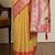 Yellow floral woven design zari saree with blouse piece