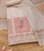 Printed Linen Unstitched Dress Material